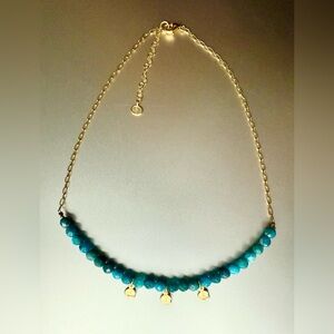 Silpada Gold Chain with Blue Apetite beads 14k over sterling Necklace NWOT✨🔹✨